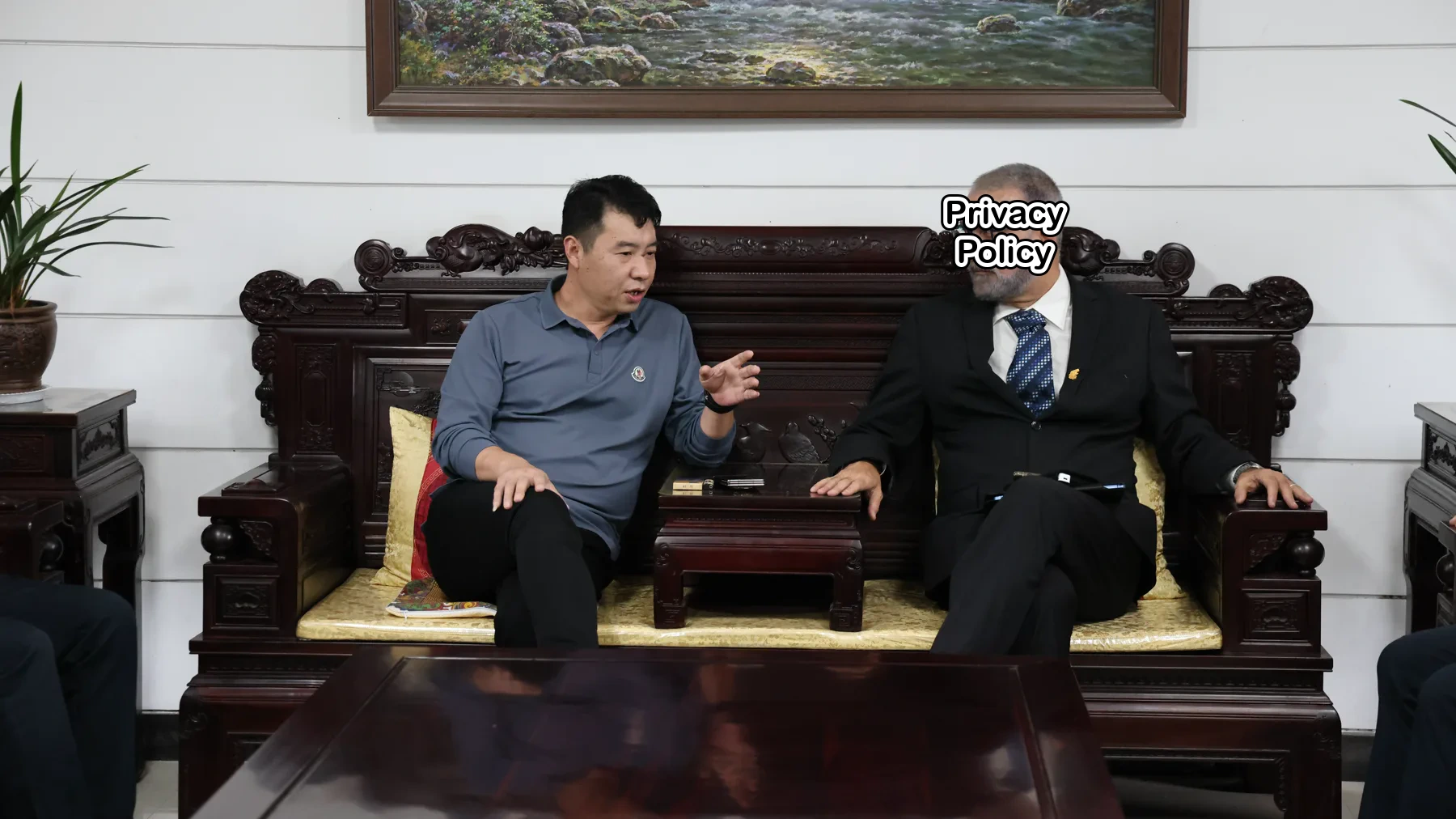 Academician speaking with local representatives at the site